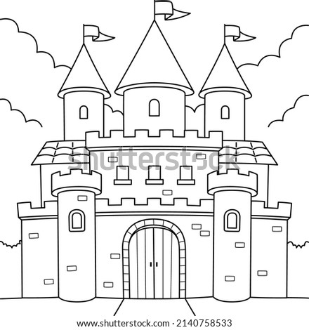 Royal Castle Coloring Page for Kids