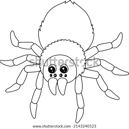 Tarantula Animal Coloring Page Isolated for Kids