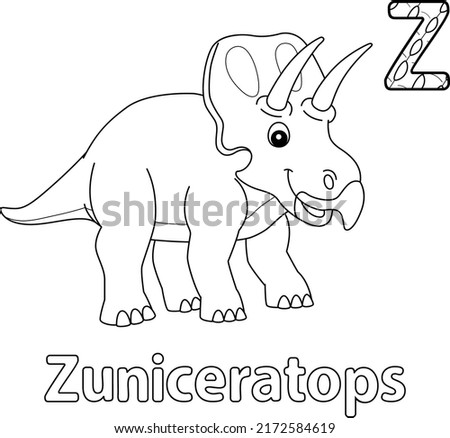 Zuniceratops Alphabet Dinosaur ABC Coloring Page Z Stock fotó © 