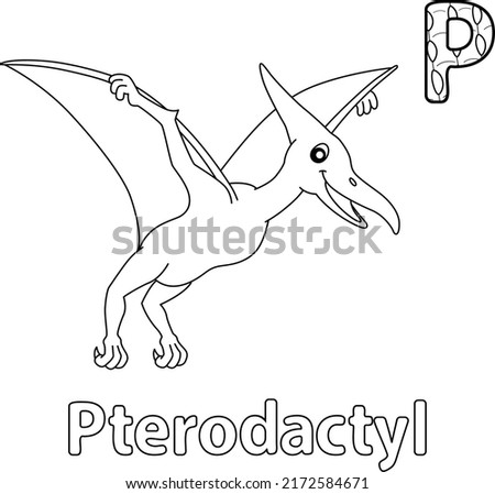 Pterodactyl Alphabet Dinosaur ABC Coloring Page P Photo stock © 