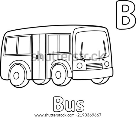 Bus Alphabet ABC Coloring Page B