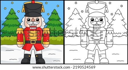 Christmas Nutcracker Coloring Page Illustration