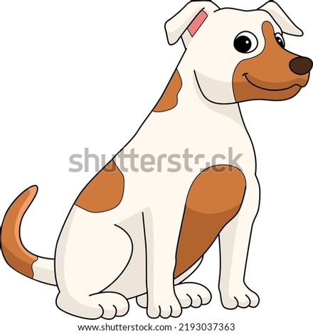 Jack Russell Terrier Dog Cartoon Colored Clipart