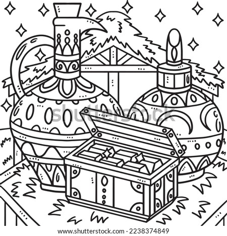 Christian Gifts of the Magi Coloring Page for Kids