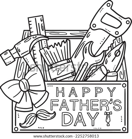  Happy Fathers Day Toolbox Isolated Coloring Page