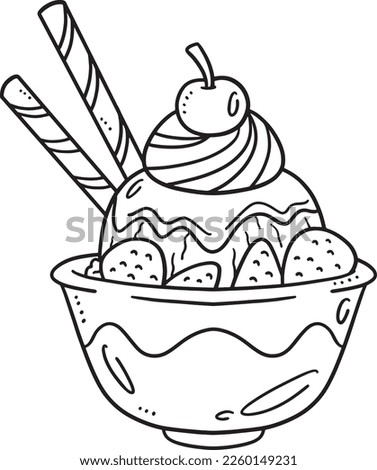 Ice Cream Isolated Coloring Page for Kids
