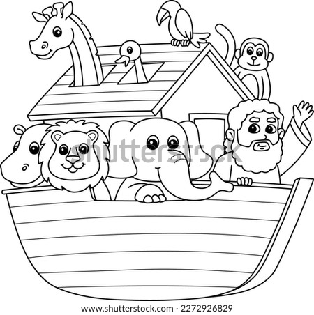 Noahs Ark Isolated Coloring Page for Kids