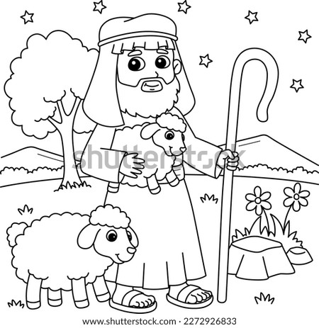 Christian Shepherd Coloring Page for Kids