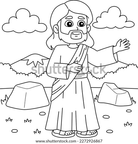 Christian Jesus Preaching Coloring Page for Kids