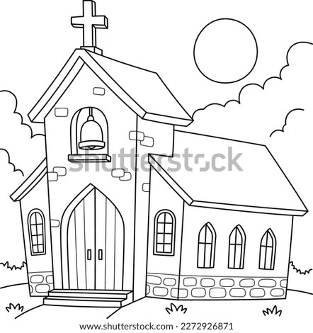 Christian Church Coloring Page for Kids