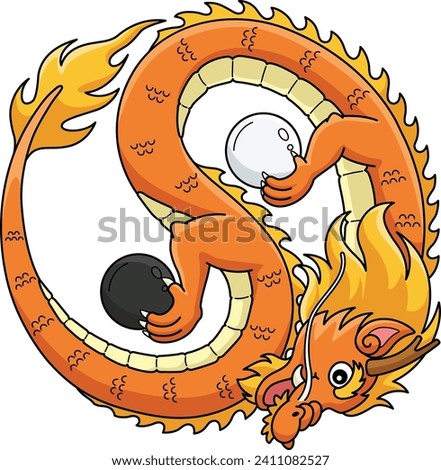 Year of the Dragon Yin Yang Cartoon Clipart 