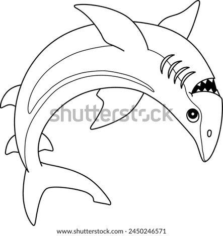 Spinner Shark Isolated Coloring Page for Kids