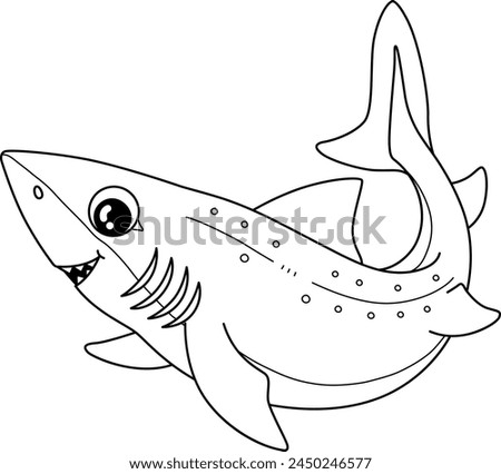 Spiny Dogfish Shark Isolated Coloring Page 