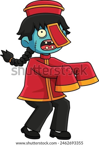 Chinese Zombie Cartoon Colored Clipart 