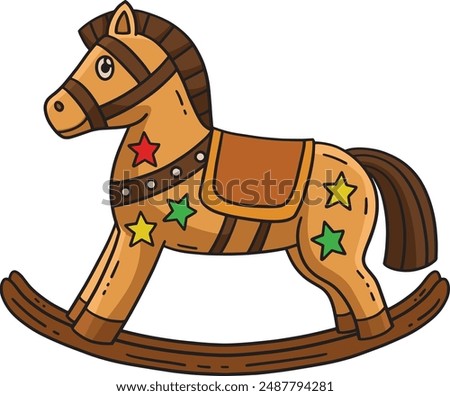 Rocking Horse Toy Cartoon Colored Clipart 