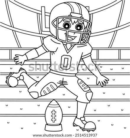 American Football Player Kick Off Coloring Page