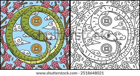 Year of the Snake Forming Yin Yang Illustration