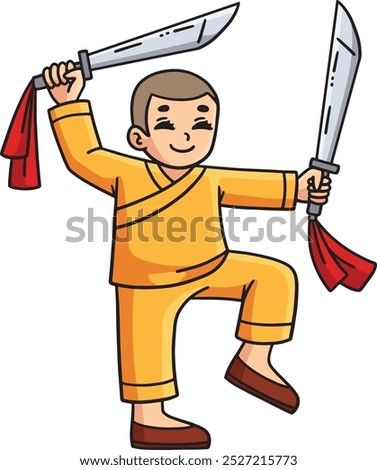 Buddhism Buddhist Female Shaolin Blades Clipart