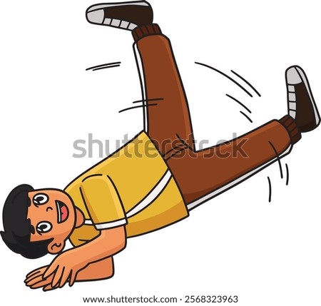 Breakdance B Boy Performing a Windmill Clipart