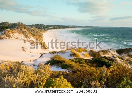 Australia Beach Sand Dunes View Background Ocean