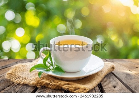 Similar – Image, Stock Photo Mountains and plantations against endless ocean in countryside