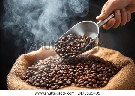 Similar – Image, Stock Photo Roasted coffee beans background black Set or collection.