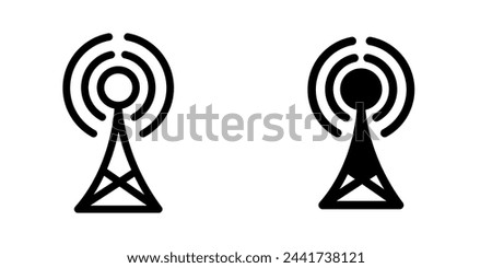 Illustration Vector graphic of tower icon. Fit for communication, wireless, signal, transmitter, network etc.