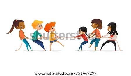 Similar – Image, Stock Photo Child happy between two dogs