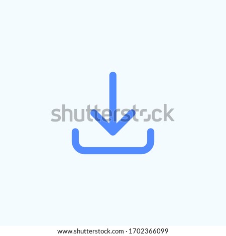 Download icon for the website design. Rounded and thin vector line icon of the download.

