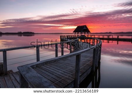 Similar – Image, Stock Photo Sunrise at Hemmelsdorf Lake II