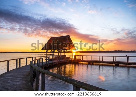 Similar – Image, Stock Photo Sunrise at Hemmelsdorf Lake II