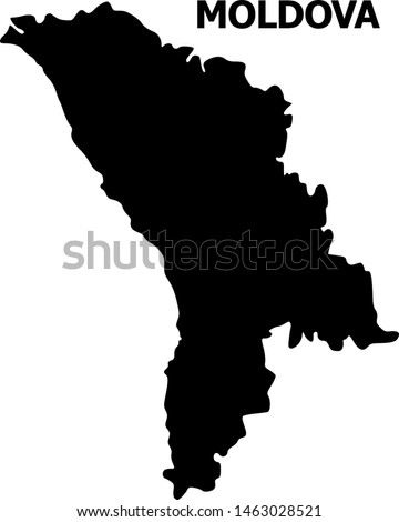 Vector Map of Moldova with name. Map of Moldova is isolated on a white background. Simple flat geographic map.