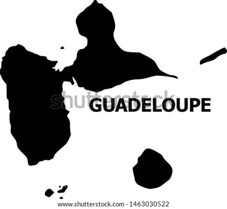 Vector Map of Guadeloupe with title. Map of Guadeloupe is isolated on a white background. Simple flat geographic map.