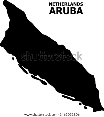 Vector Map of Aruba Island with caption. Map of Aruba Island is isolated on a white background. Simple flat geographic map.