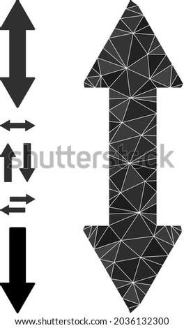 Triangle vertical exchange arrow polygonal icon illustration, and similar icons. Vertical Exchange Arrow is filled with triangles.