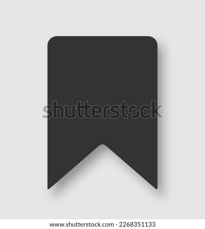 The icon of the favorite is black on a gray background. Bookmark in linear style. Vector EPS 10.