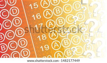 Modern background for multiple choice answer paper.