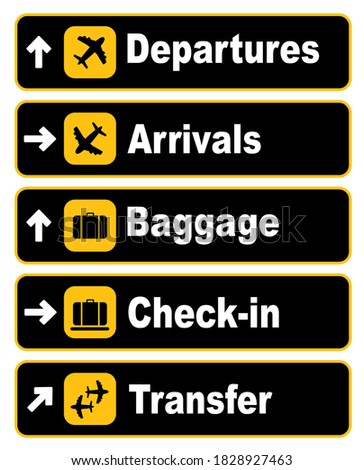 black departures and arrivals sign	