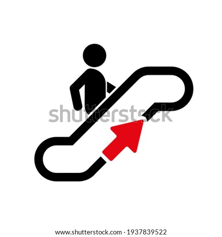 up stairs icon on white background