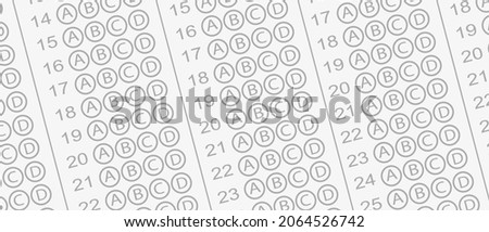 Test answer paper. Vector background.