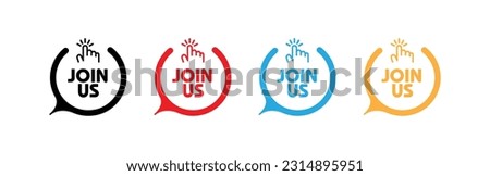 join us sign on white background