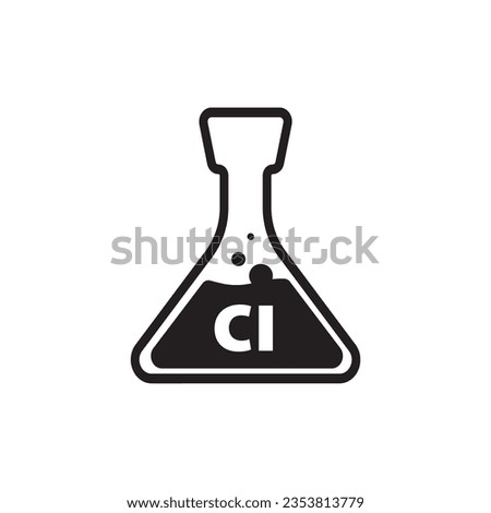 chlorine icon on white background