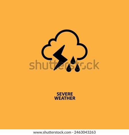 severe weather sign on yellow background