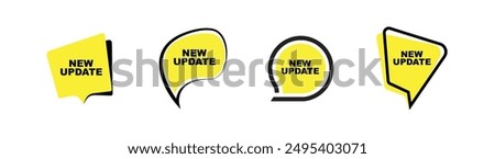 New update sign on white background