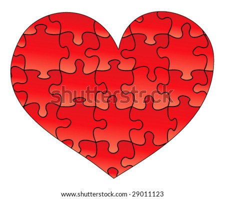 Heart Puzzle - Vector Illustration - 29011123 : Shutterstock