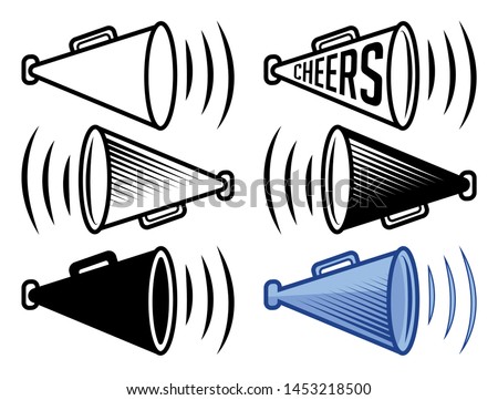 Bullhorn Icon |  Cheers Megaphone Vector Illustration Silhouette