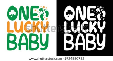 One Lucky Baby Printable Vector Illustration