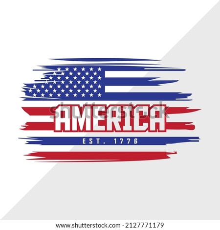 America EST 1776 Printable Vector Illustration Foto stock © 