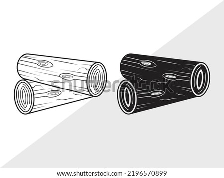 Wood Log SVG Printable Vector Illustration