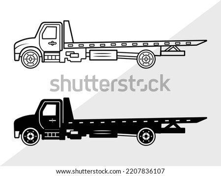 Rollback Truck SVG Printable Vector Illustration